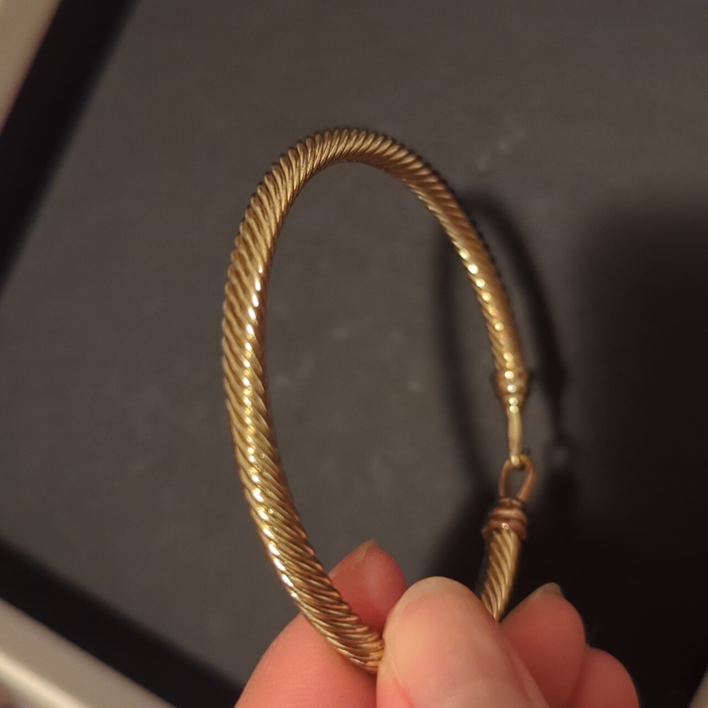 Gold plated Rope Bangle - Picture 3 of 3